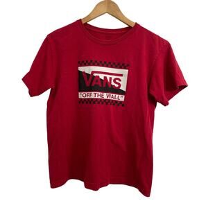 Vans “Off the Wall” Youth Checkered Tee Shirt Short Sleeve Red Large